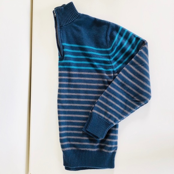 Carbon Striped Navy Pull Over Zip Up Men’s Sweater XL - Picture 7 of 9